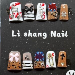 Decorative Nail Set - Multicolor In Size M